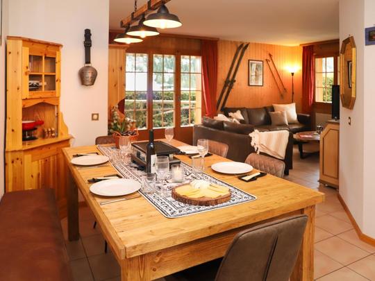 Appartement Colline 1, Zwitserland, Wallis, Champex, Keuken /Eetkamer