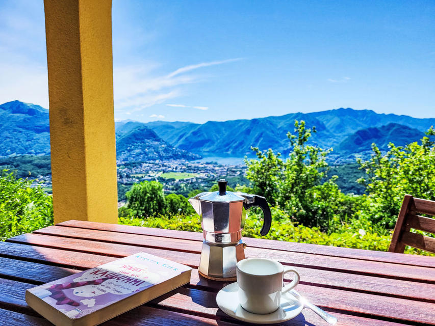Ferienwohnung Bellavista Erika 19, Schweiz, Tessin, Cademario, Terrasse