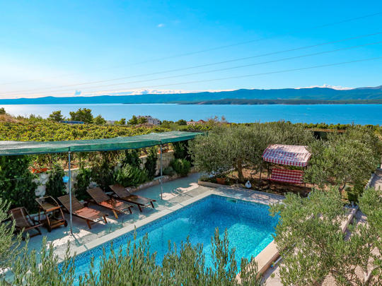 Casa de vacaciones Lucije, Croacia, Dalmacia central, Brač/Splitska, Piscina exterior
