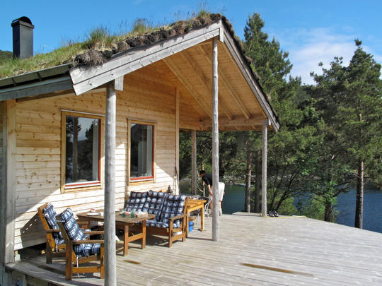 Vakantiehuis Svanöy, Noorwegen, Sunnfjord, Svanøybukt, Terras