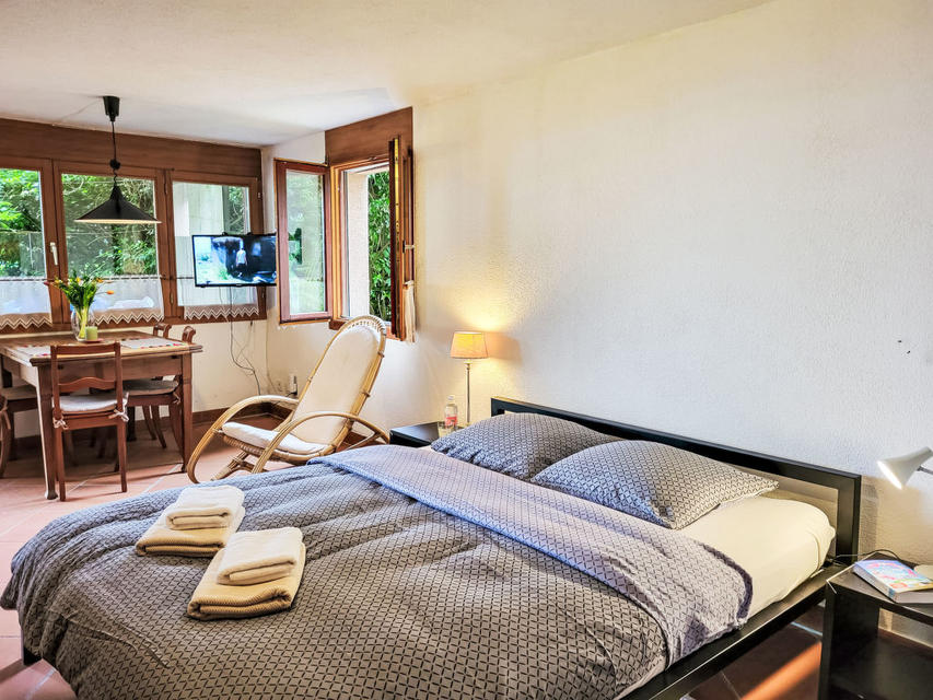 Appartement Studio al vigneto, Zwitserland, Ticino, Rovio, Slaapkamer