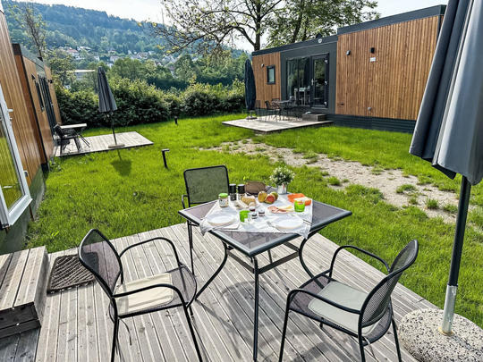 Casa Tiny Haus Sonnenplatz, Germania, Altmühltal, Riedenburg, Terrazza