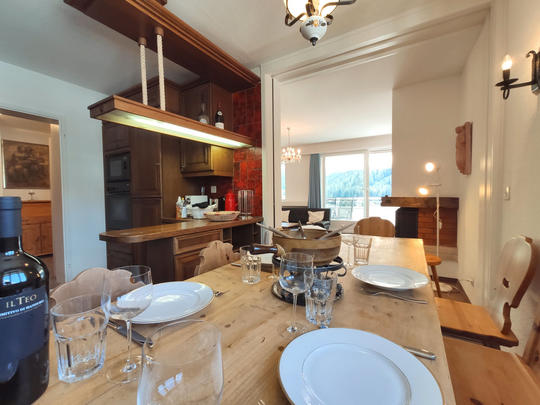 Appartement Regina Apt Golfblick, Zwitserland, Prättigau, Davos, Keuken /Eetkamer
