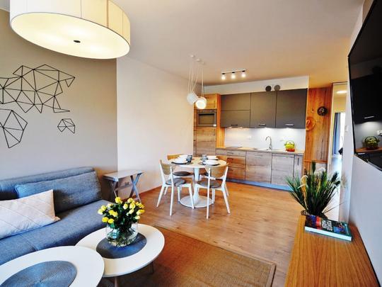 Lomahuoneisto B 402, Puola, Itämeren alue (Puola), Kolobrzeg, Olohuone