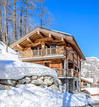 Ski chalet near ski slopes in France