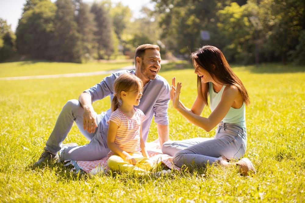 familie in park