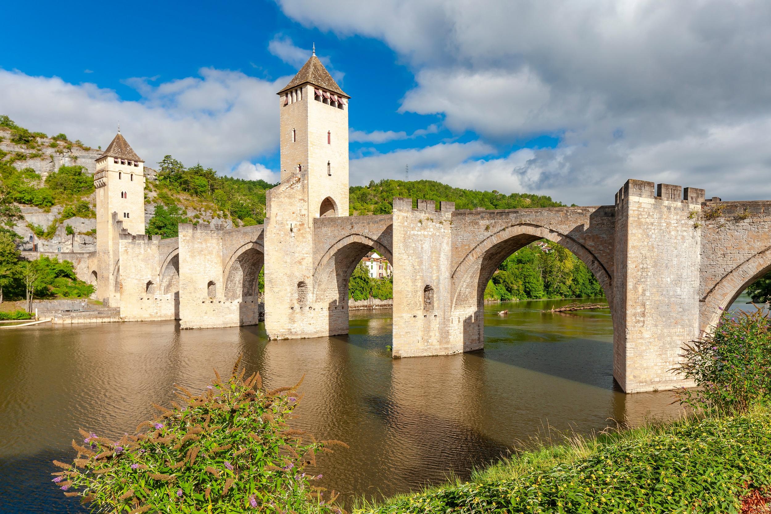 Valentré-brug in Cahors, Lot, Frankrijk