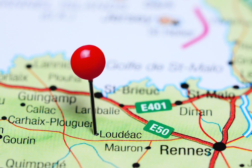 Frankreich Loudeac on Map