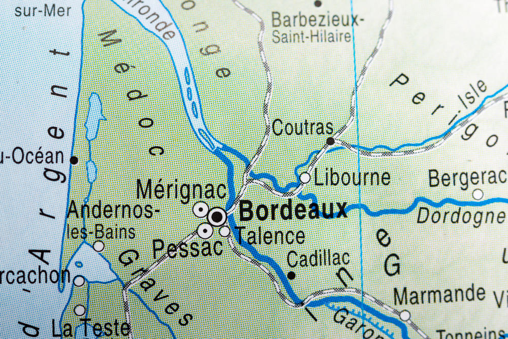 Frankrijk Merignac op de kaart