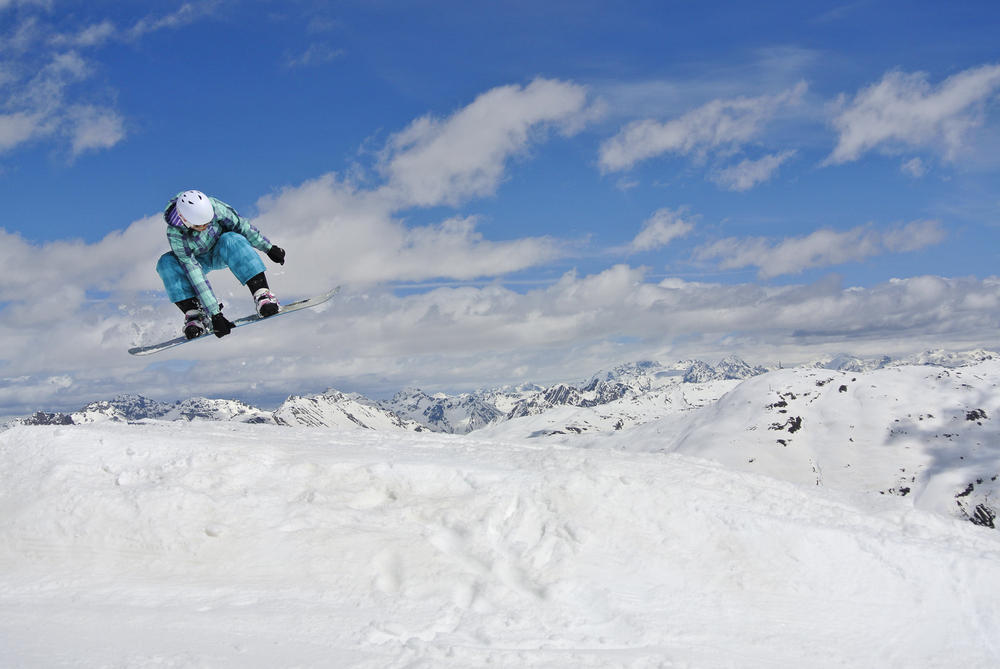 Italië snowboarder in Livigno