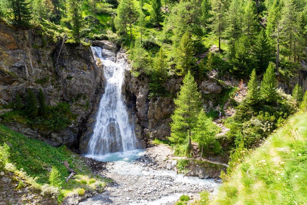 Italië Val Nera-waterval in Livigno