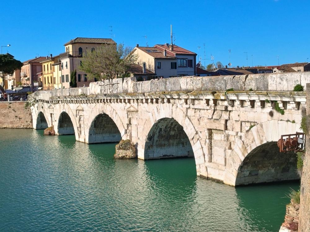 Scenic view of Ponte di Tiberio, Rimini, Italy