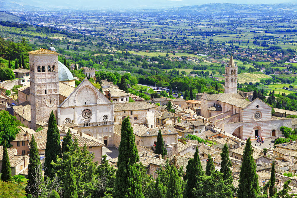 Italien Umbrien Assisi Panorama