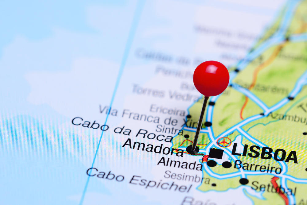 Portugal Amadora auf einer Karte