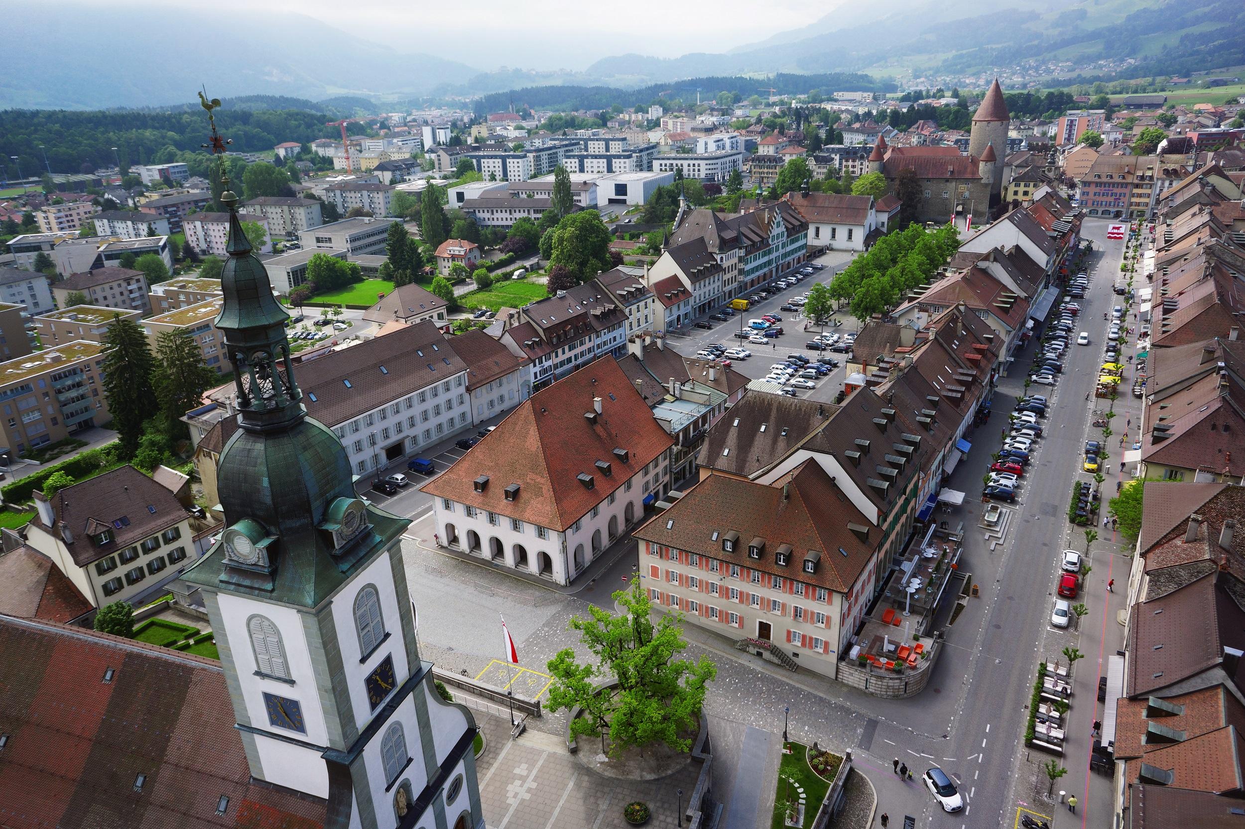 Schweiz-Bulle-Altstadt