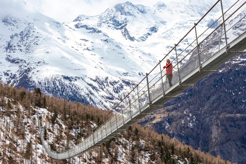 pont suspendu Charles Kuonen en Suisse