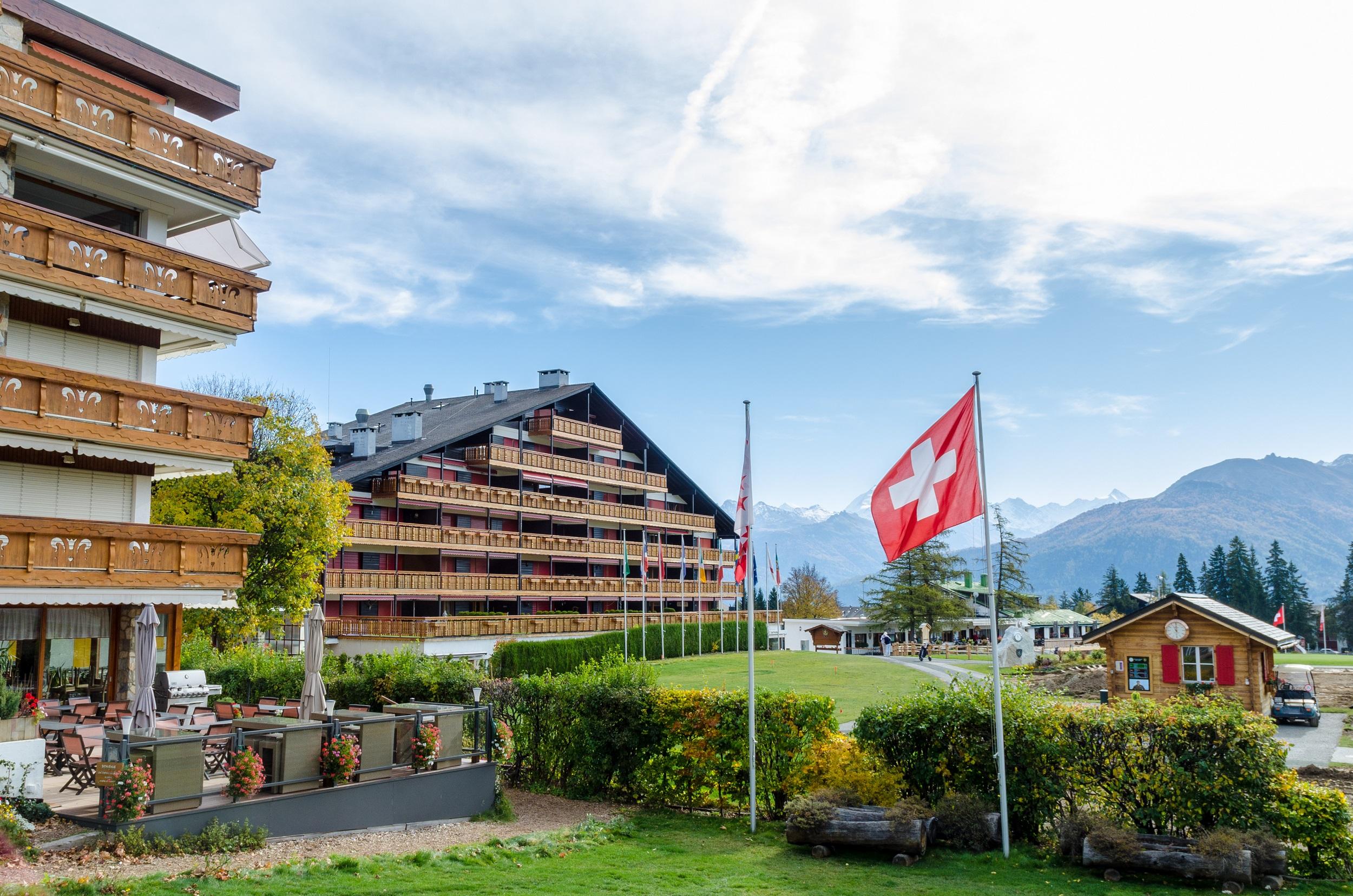 Schweiz-Crans-Montana-Skigebiet