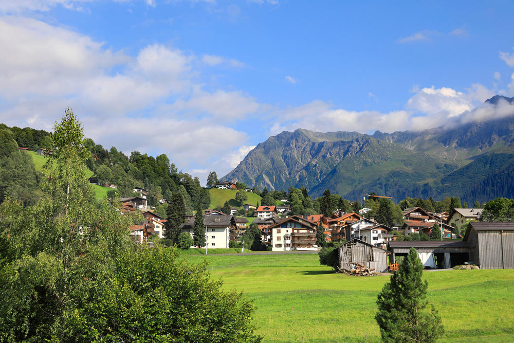 Schweiz Graubünden Klosters Dorf
