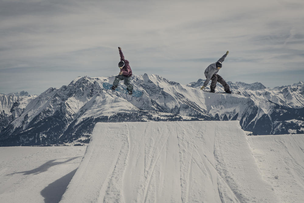 Zwitserland Laax snowboarder