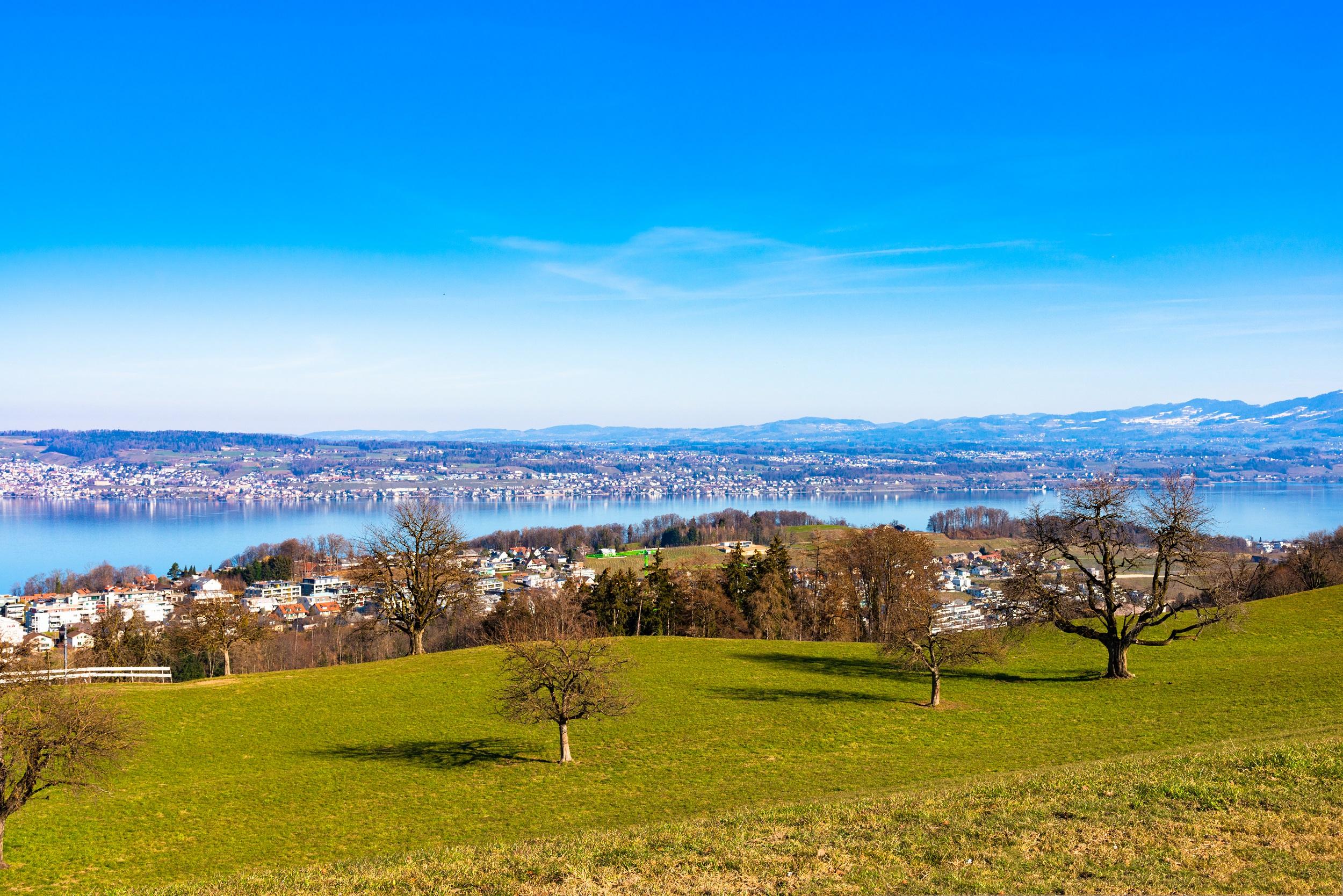 Panorama van het Meer van Zürich, Zwitserland