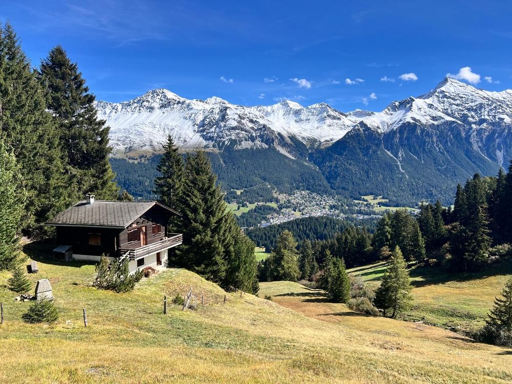 Aussicht auf das Chalet in Lenzerheide, Schweiz