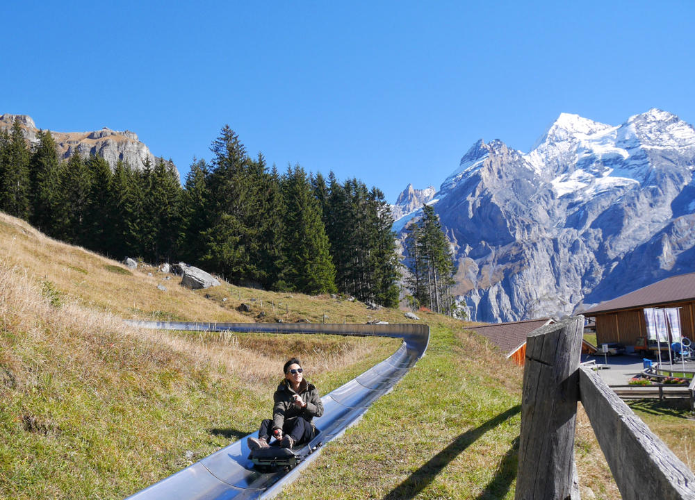 Schweiz Oeschinensee Rodelbahn