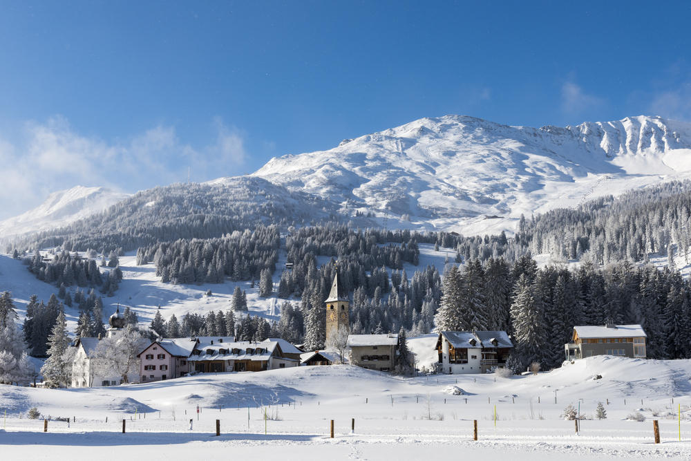 Aussicht auf Parpan, Schweiz