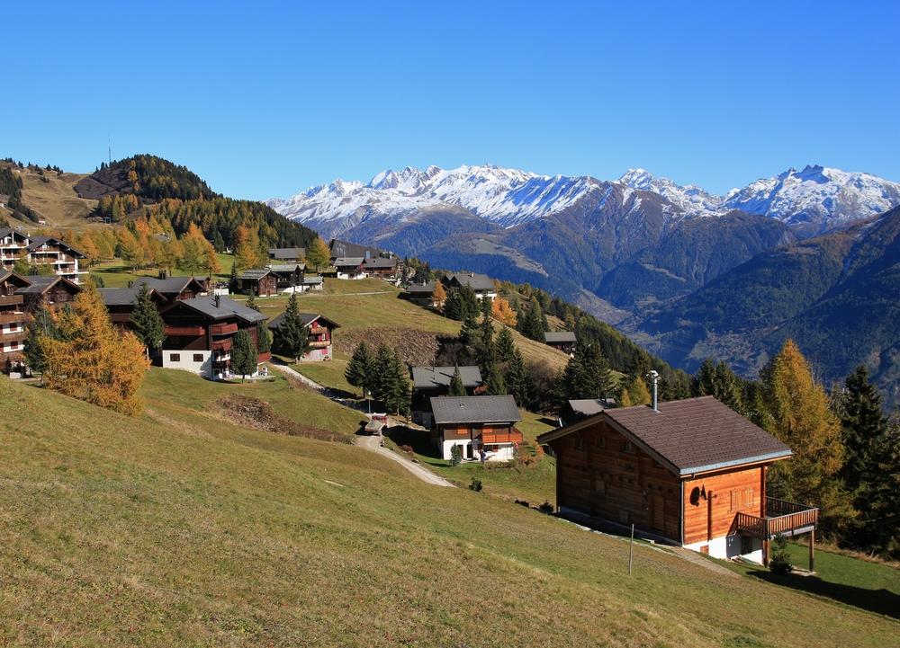 Uitzicht op Riederalp, Zwitserland